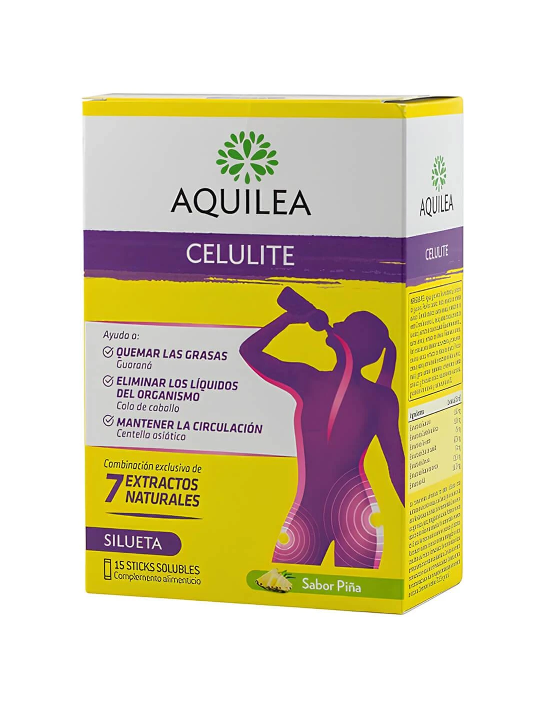 AQUILEA CELULITE SABOR PIÑA 15 STICKS 15 ML 1 AQUILEA CELULITE SABOR PIÑA 15 STICKS 15 ML