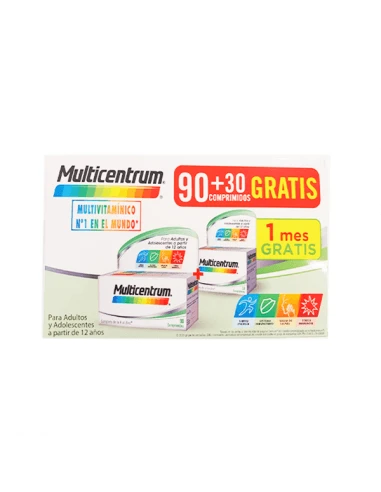 MULTICENTRUM 90 + 30 COMPRIMIDOS PACK PROMOCIONA 1 MULTICENTRUM 90 + 30 COMPRIMIDOS PACK PROMOCIONA