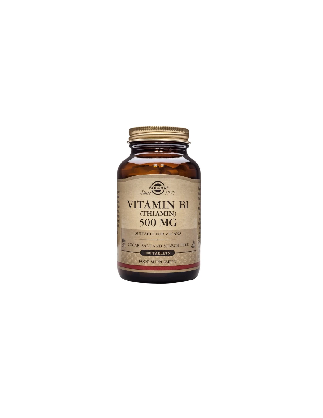 SOLGAR VITAMINA B1 500 MG 100 COMPRIMIDOS 1 SOLGAR VITAMINA B1 500 MG 100 COMPRIMIDOS