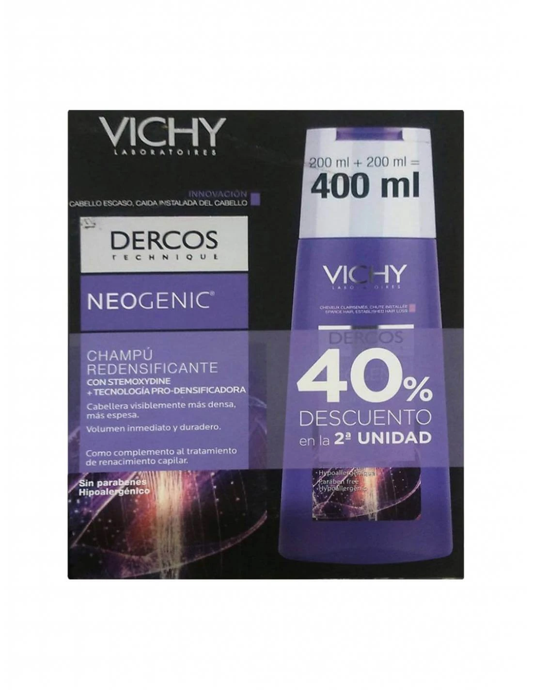 VICHY DERCOS NEOGENIC DUPLO 200 + 200 ML 1 VICHY DERCOS NEOGENIC DUPLO 200 + 200 ML